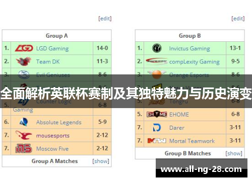 全面解析英联杯赛制及其独特魅力与历史演变